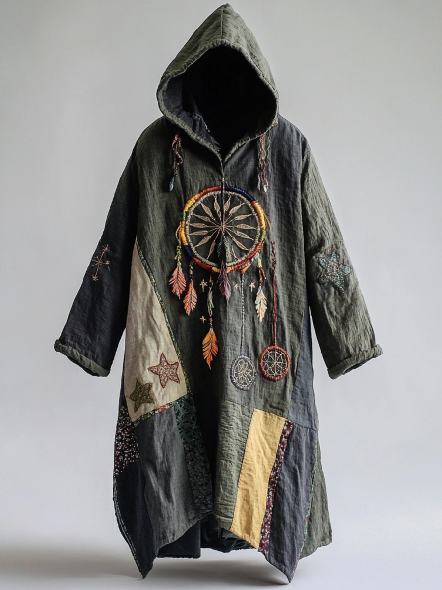 Dreamcatcher embroidered astrological hooded cape a9ff
