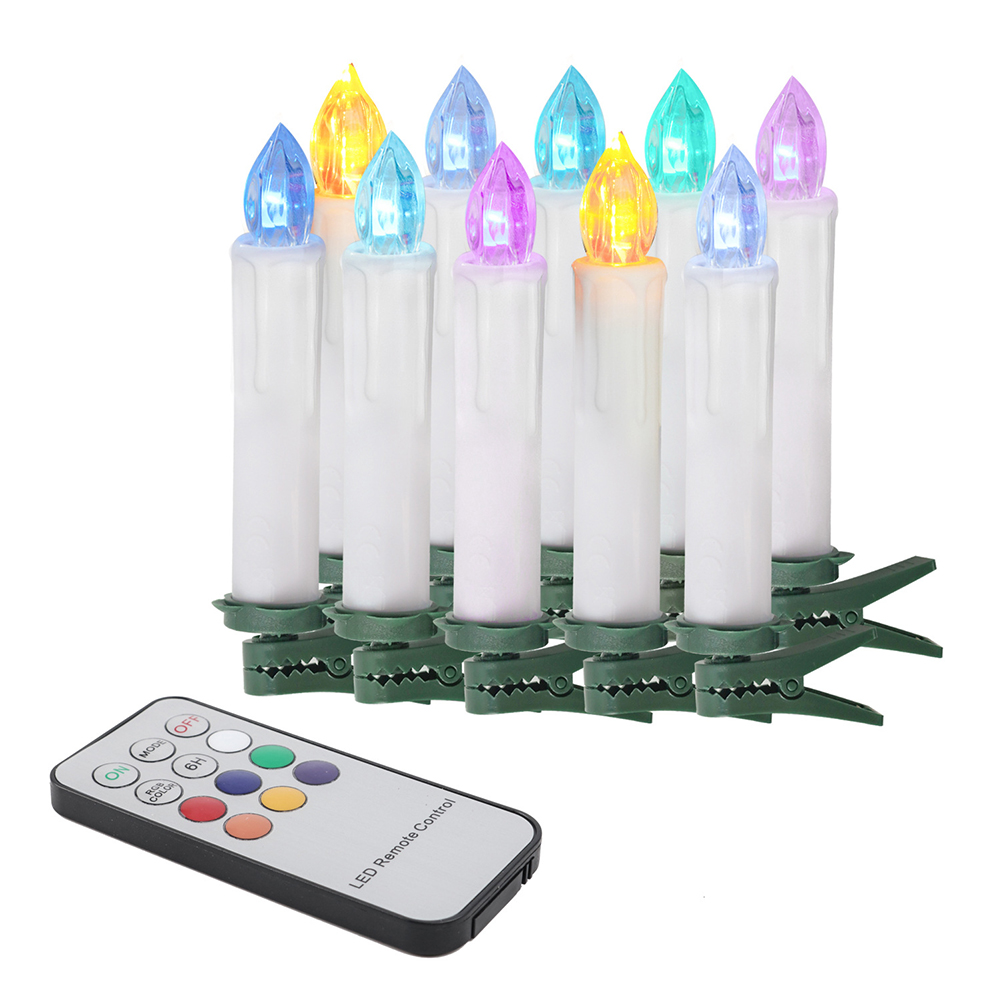 

10pcs Colorful Tealight Candle Electronic Flameless Remote Control Lamps, 501 Original