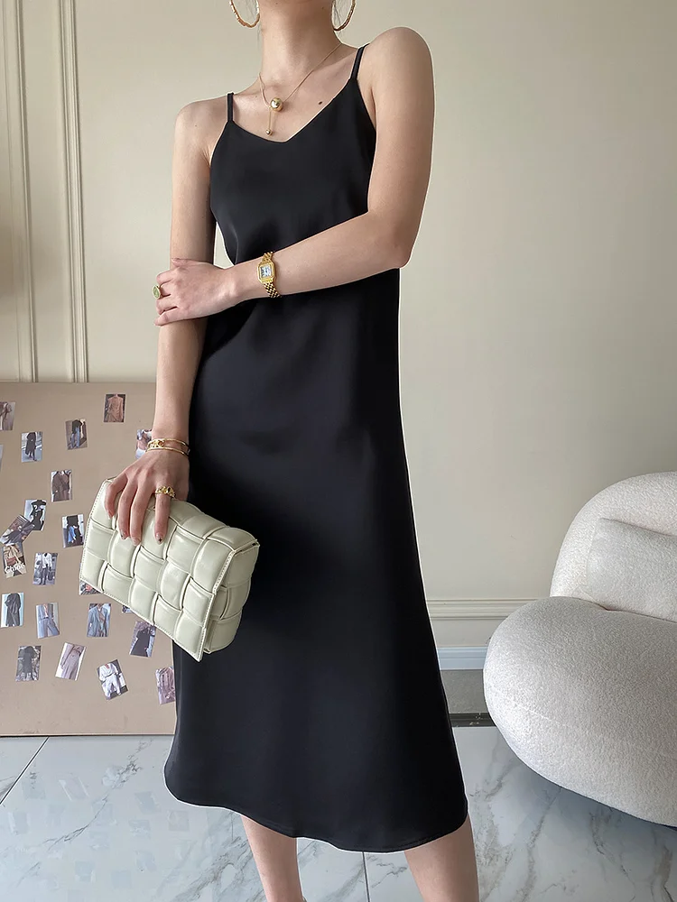 Women's Party Dress High End Satin Dress Slim Fit Sexy Dress