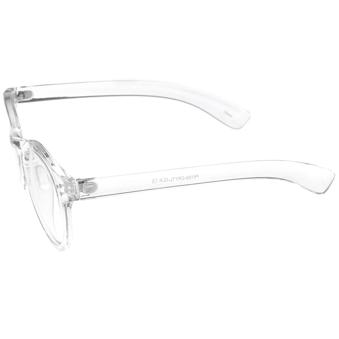 Classic Translucent Wide Temple Round Clear Lens P3 Round Eyeglasses 50mm