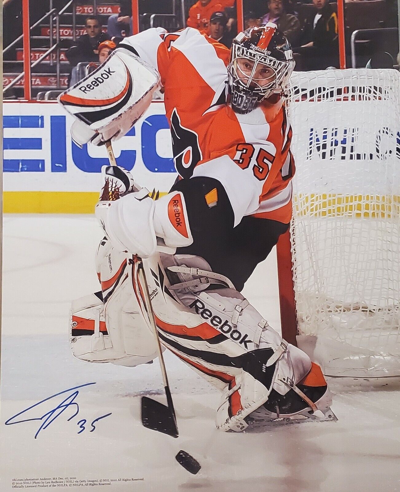 Autographed 16x20 SERGEI BOBROVSKY Philadelphia Flyers Photo Poster painting COA