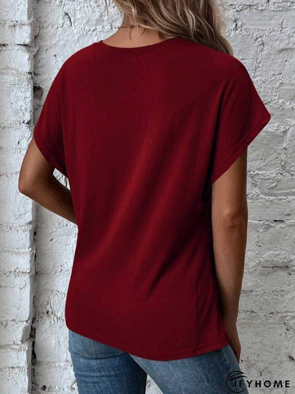Crew Neck Casual Plain T-Shirt | IFYHOME