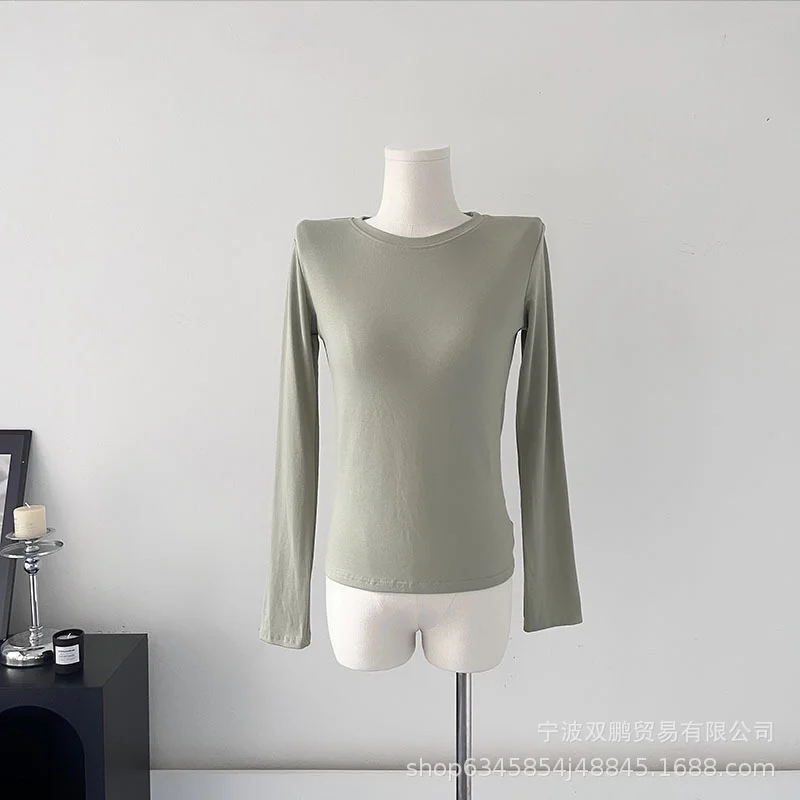 Athvotar Athvotar New Model Knitted Long-Sleeved Women Hot To Sell The Basic Solid Color Bottom T-Shirt