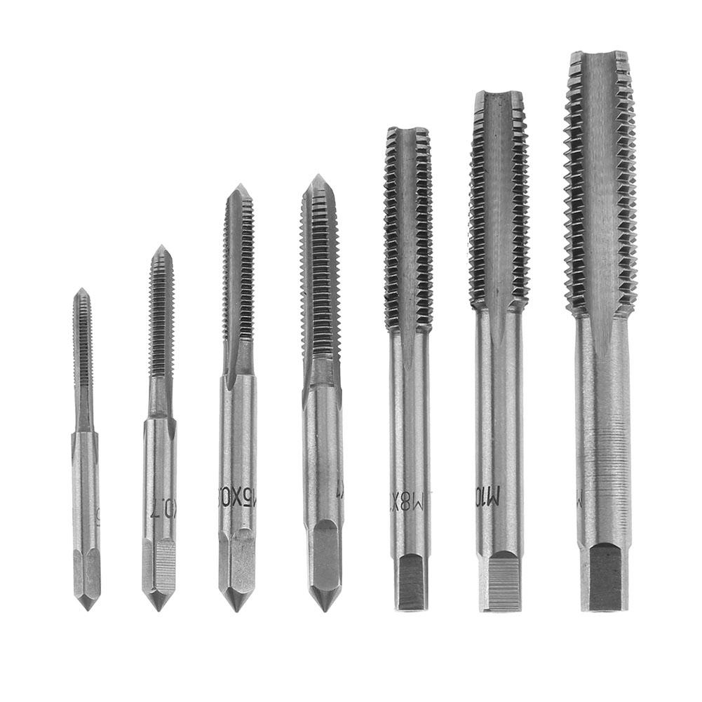 

7pcs M3 M4 M5 M6 M8 M10 M12 HSS Machine Thread Metric Plug Tap Drill Bits, 501 Original
