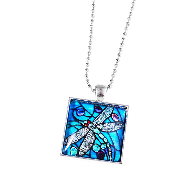 Glass pendant necklace jewelry-Annaletters