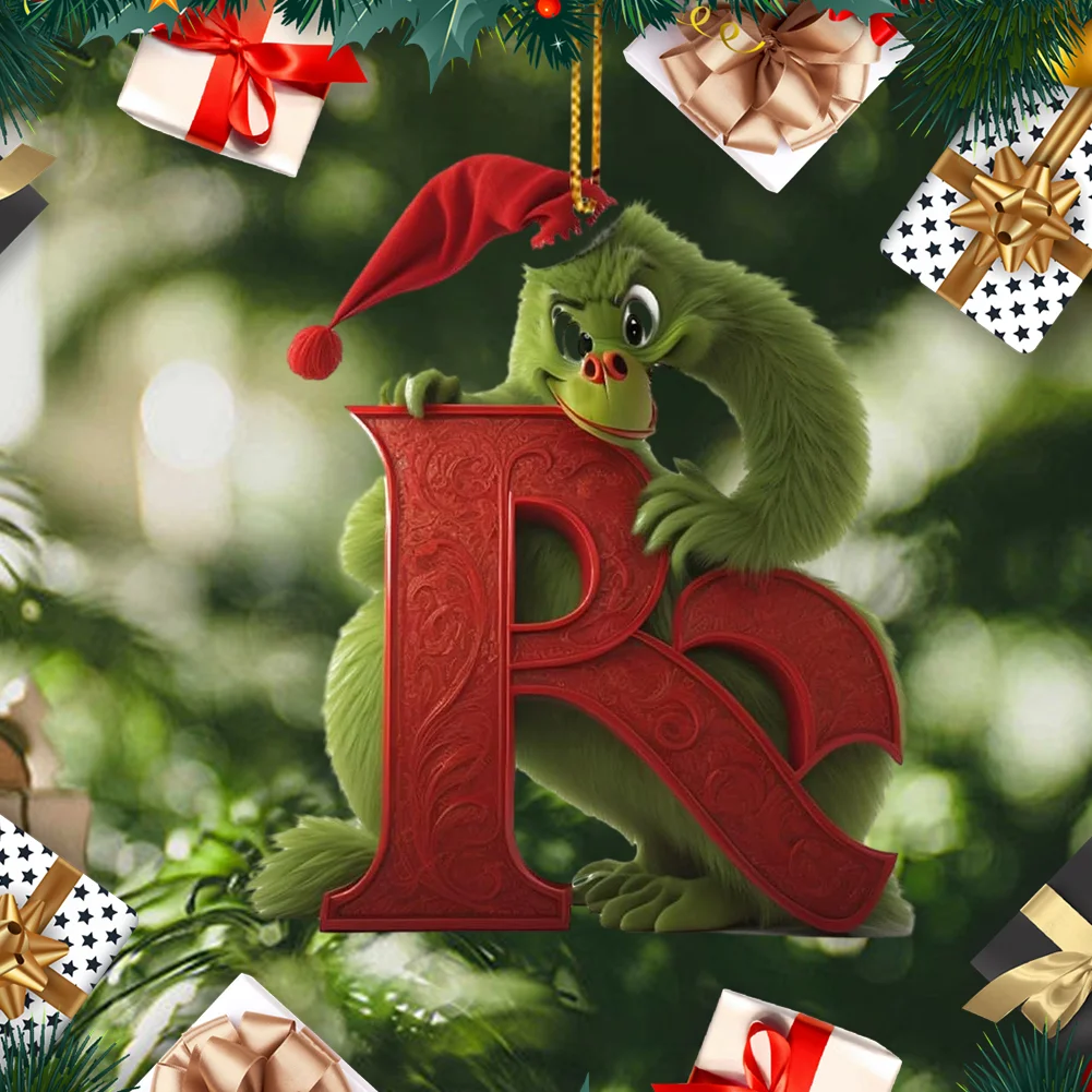 Christmas Acrylic Grinch Xmas Tree Hanging Ornament Hanging Green Monster Decor