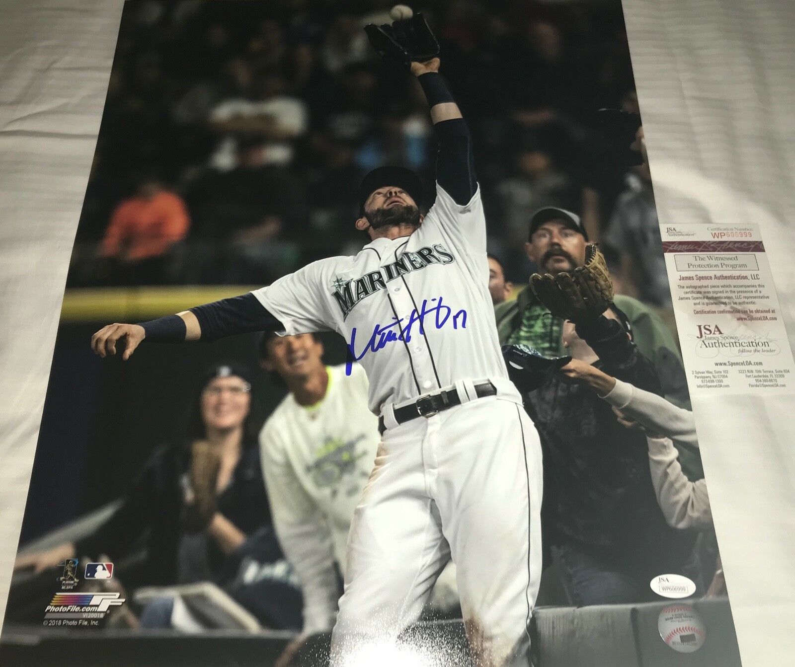 Mitch Haniger Seattle Mariners Autographed Signed 16x20 Photo Poster painting JSA WITNESS COA B