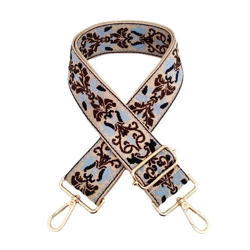 New Thick Color Ethnic Style Jacquard Wide Shoulder Strap Single Shoulder Crossbody Women Bag Accessories Long Strap Replacement Bag Strap