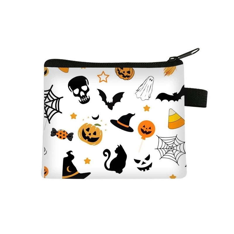 Children Unisex Pumpkin Ghost Star Polyester Side Zipper Wallets