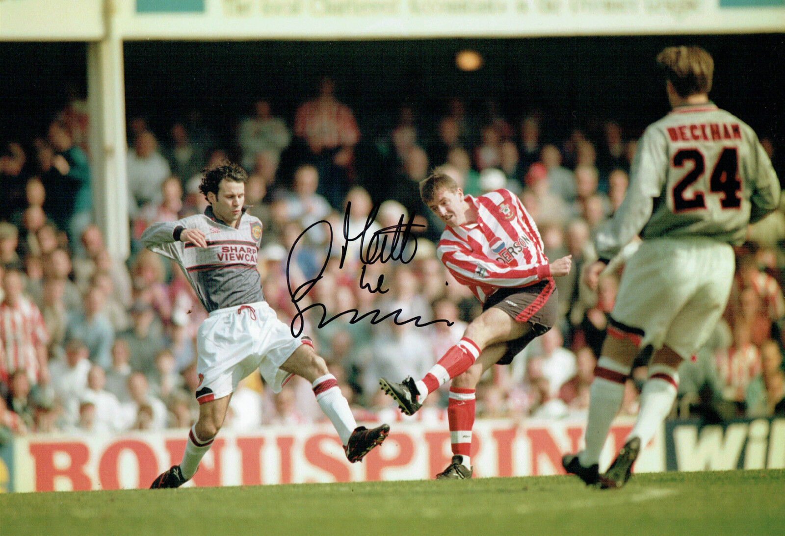 Matt Le TISSIER Signed Autograph Photo Poster painting AFTAL COA Southampton v Manchester United