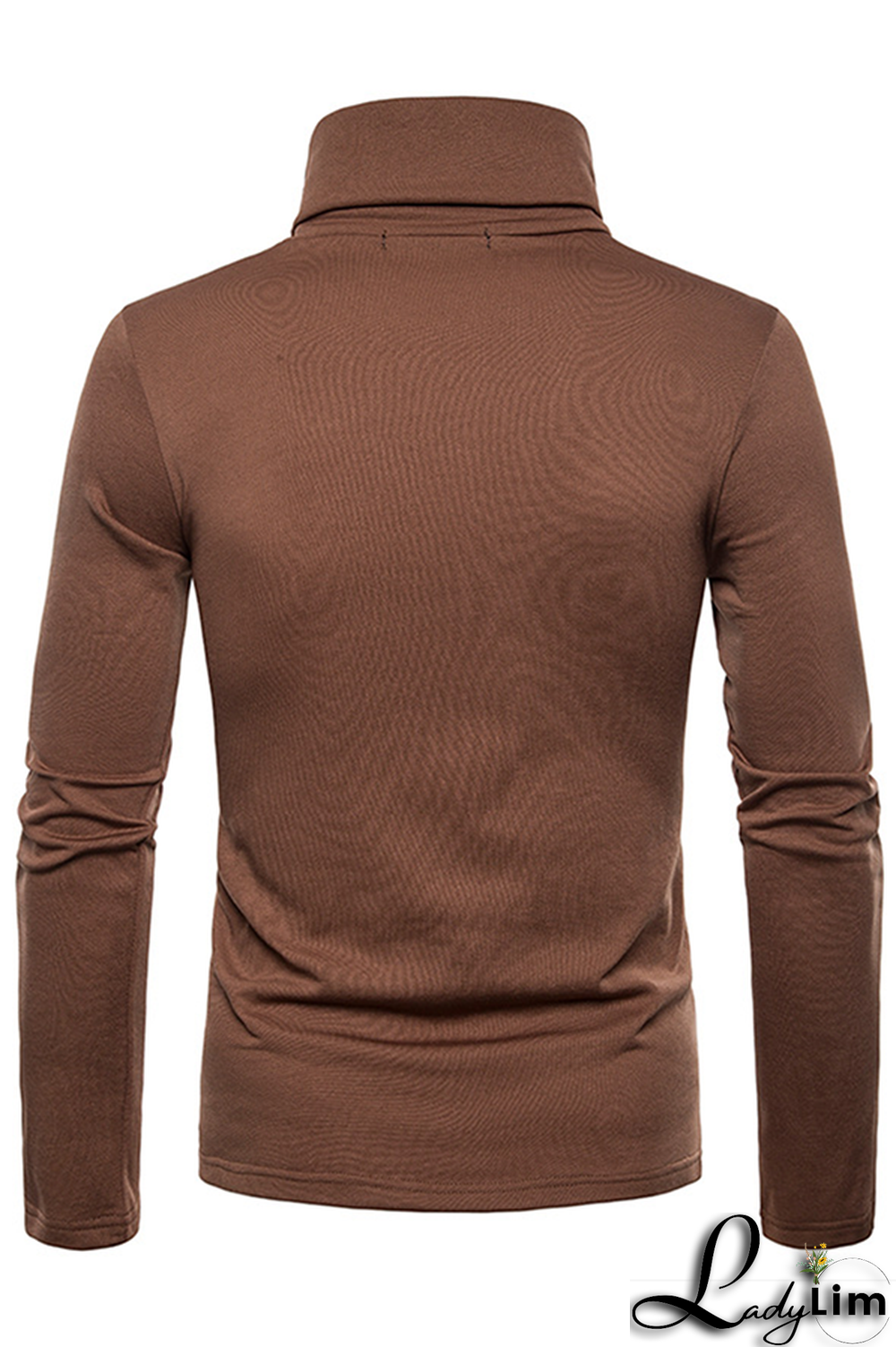 Navy Blue Fashion Casual Solid Split Joint Basic Turtleneck Tops