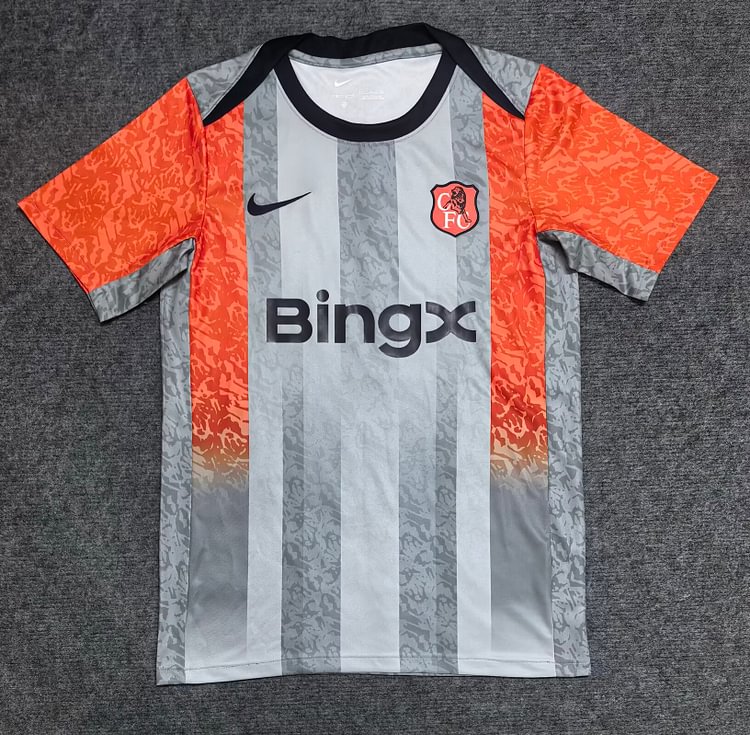 Chelsea 2026-27 Pre-Match Kit (Grey and Orange) - Fan Edition