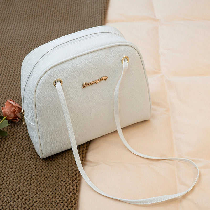 Women’s Medium Pu Leather Solid Color Basic Classic Style Square Zipper Crossbody Bag