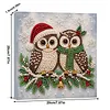 (20x20cm)Owl Xmas Pearl Painting Art Kits With Inner Frame Pearl Gem Paintings Picture Arts Craft for Adults Beginners Home Wall Decor