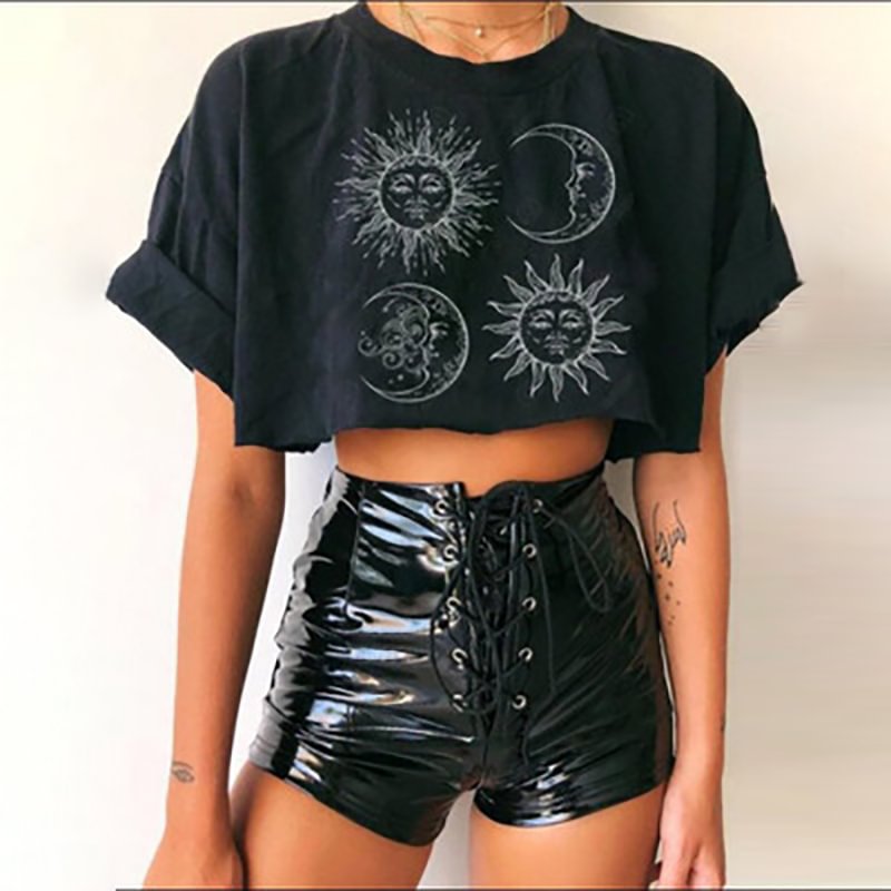   Fashion casual sun patterns loose T-shirt - Neojana