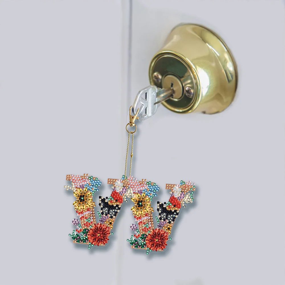 DIY Diamond Art Key Rings Special Shaped Keychain Supplies Lettter Gift for Kids