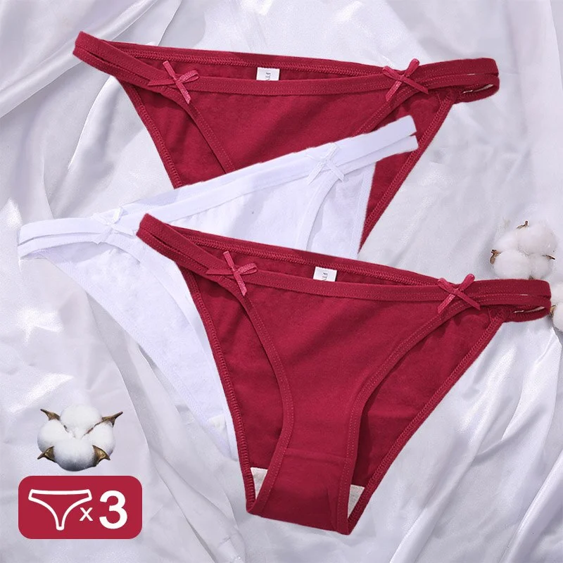 3PCS/Set Cotton Underwear Sexy Women's Lingerie Panties Female Underpants Sexy Briefs Low-Rise Intimates Pantys Cotton Panties