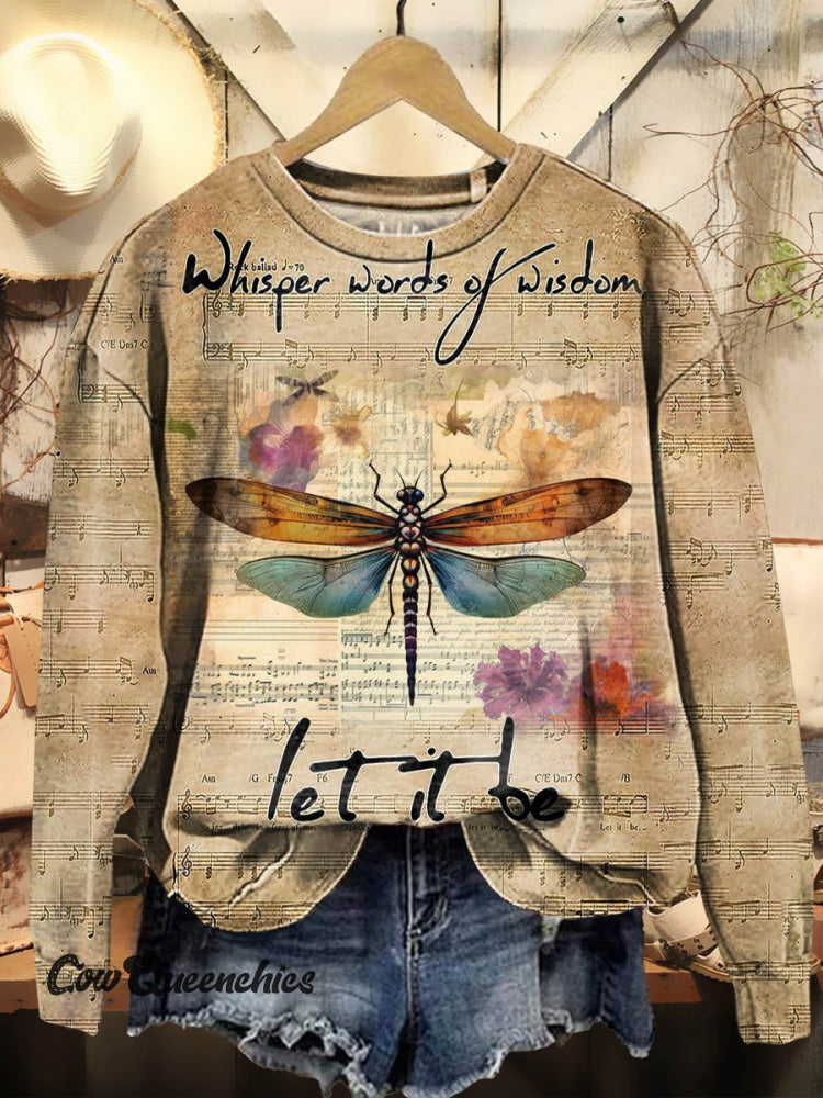 Women’s Retro Whisper Words Of Wisdom Print Casual Sweatshirt Multicolor / S