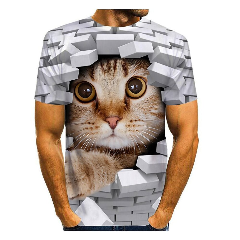 3D Graphic Short Sleeve Shirts Animal