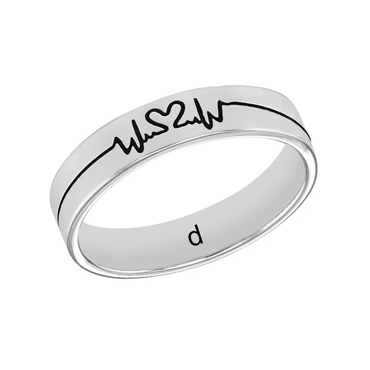 Personalized Design Heartbeat Chart Ring