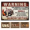 4pcs - Animal Warning- Vintage Metal Signs(12*16Inch)