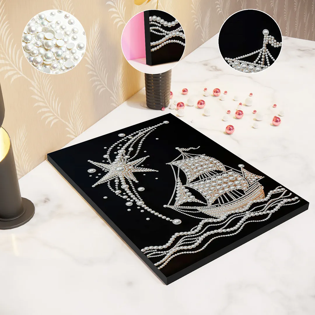 Sailboat - DIY Pearl Diamond Art Kit With Frame 30*40cm