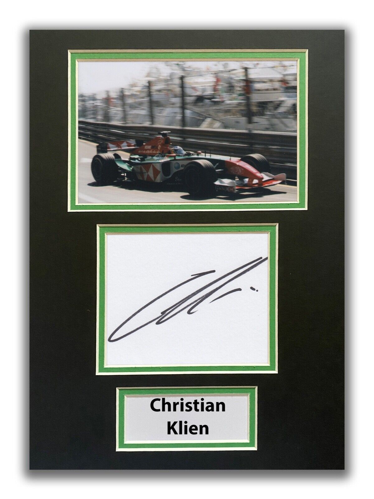 CHRISTIAN KLIEN HAND SIGNED A4 MOUNTED Photo Poster painting DISPLAY - JAGUAR - F1 AUTOGRAPH.