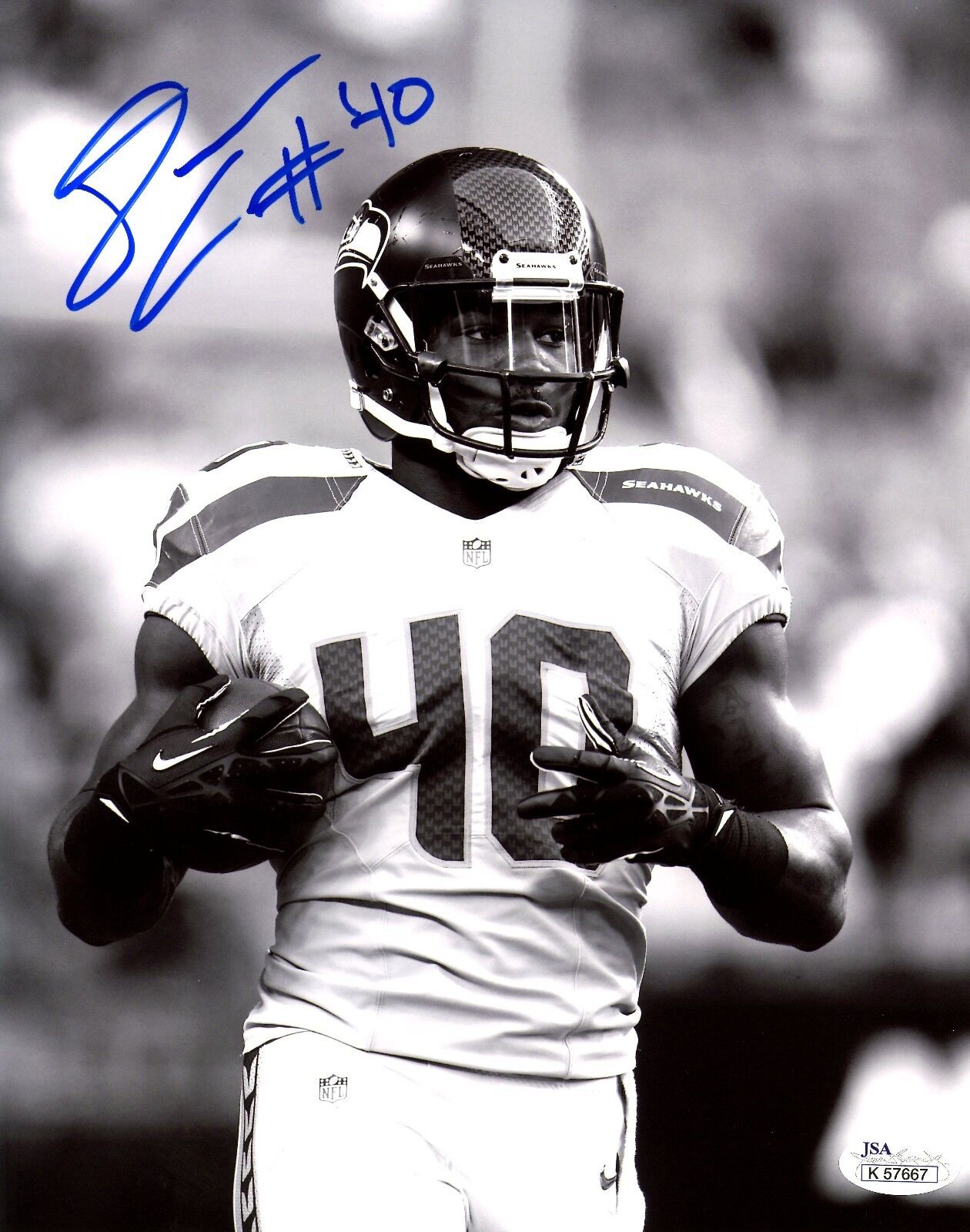 JSA Derrick Coleman 8x10 Autographed Signed AUTO Seahawks SB 48 Champion Photo Poster painting 5