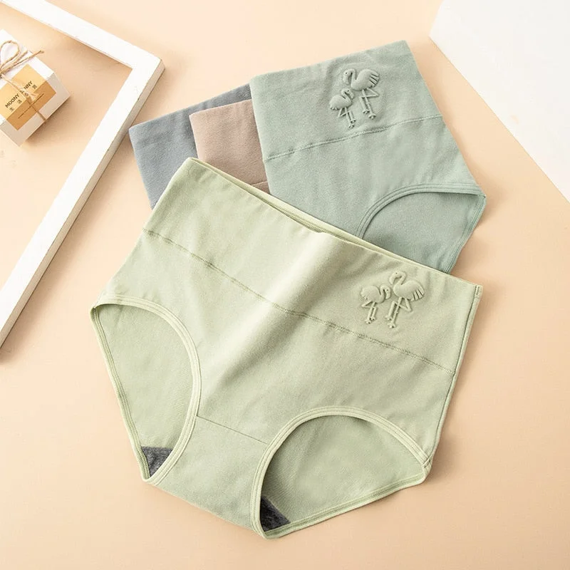 Women's Cotton Underwear Sexy Lace Panties Fashion Seamless Comfort Briefs Plus Size High Waist Abdominal Underpants  Lingerie