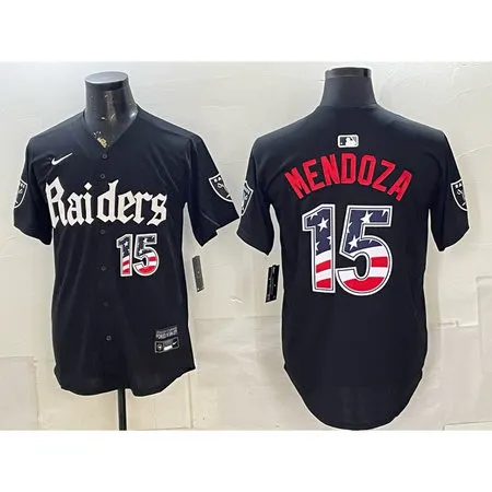 Men's Las Vegas Raiders #15 Fernando Mendoza Black Vapor Limited Baseball Jersey QPHL