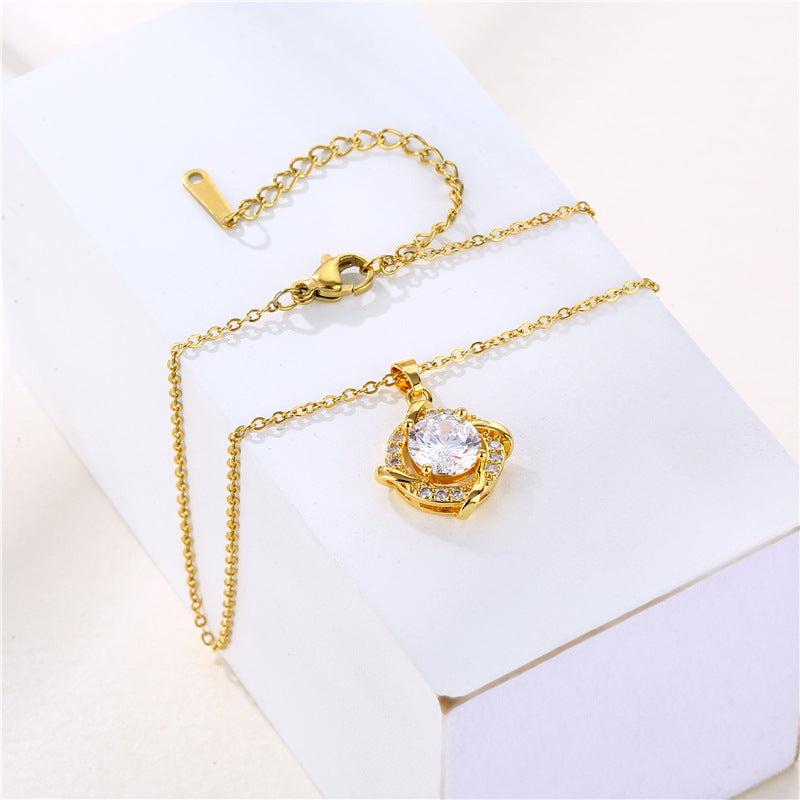 Women Minimalist Geometric Metal Stainless Steel Electroplating Necklaces