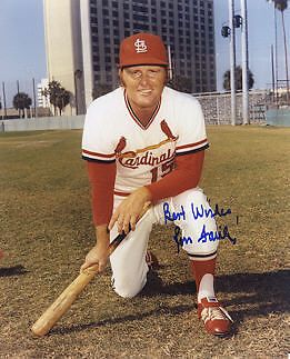 RON FAIRLY ST. LOUIS CARDINALS ACTION SIGNED 8x10