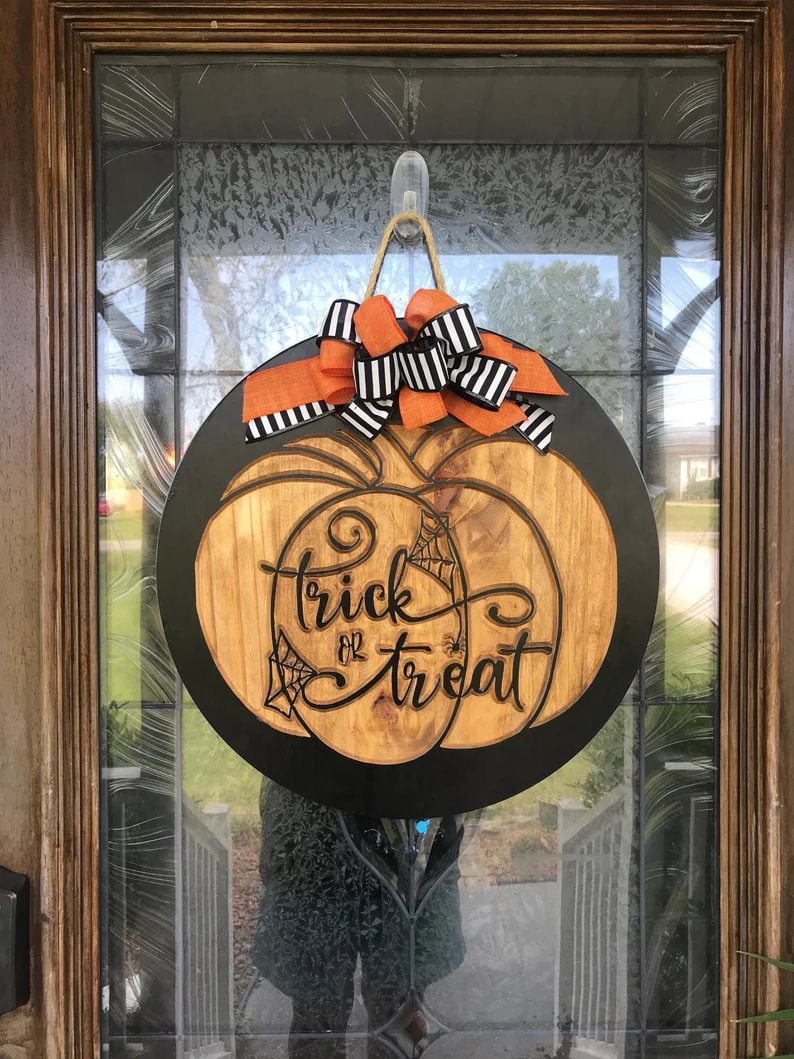 🎃Fall Halloween Hot Sale🔥Halloween Door Hanger Trick or Treat Sign