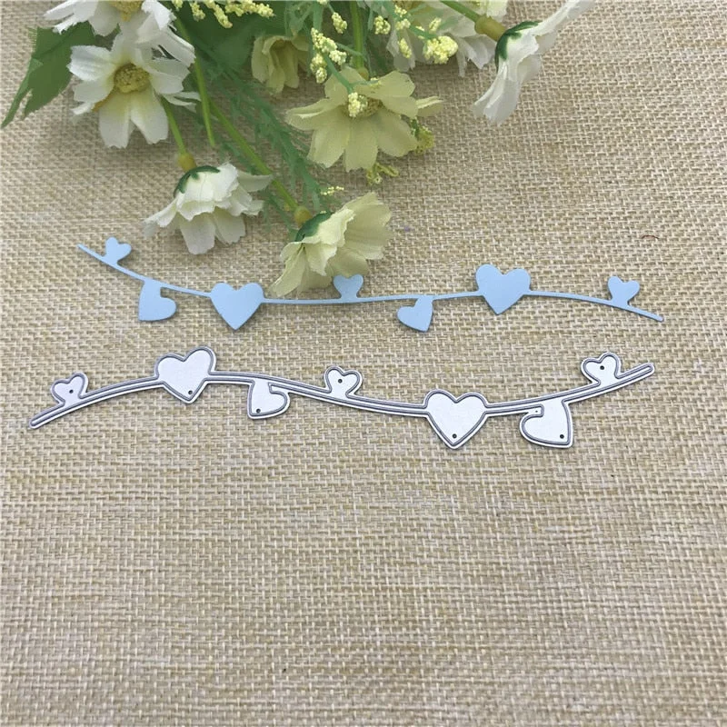 LOVE Lace Flower Edge Border Metal Cutting Dies Stencils For Card Making Decorative Embossing Suit Paper Cards Stamp DIY