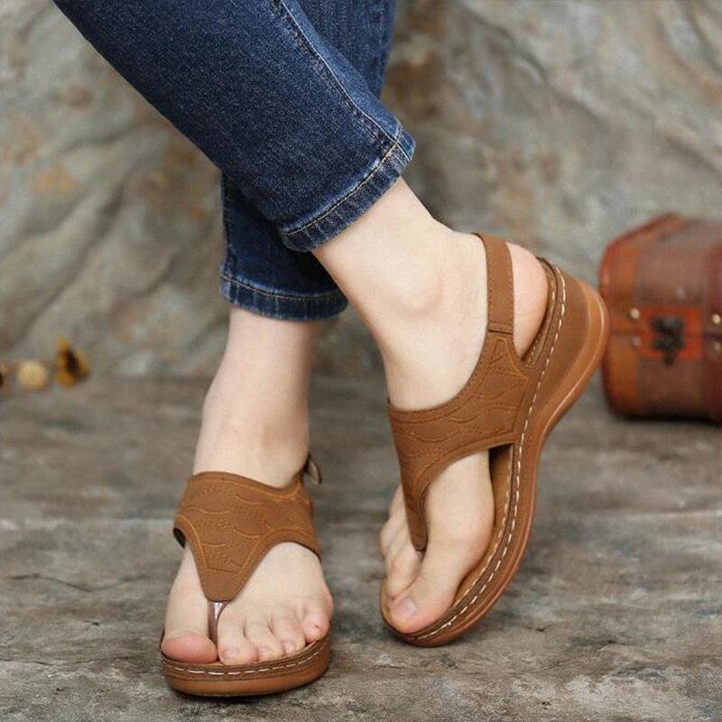 dr care zapatos embroidery orthopedic comfy flip flop sandals