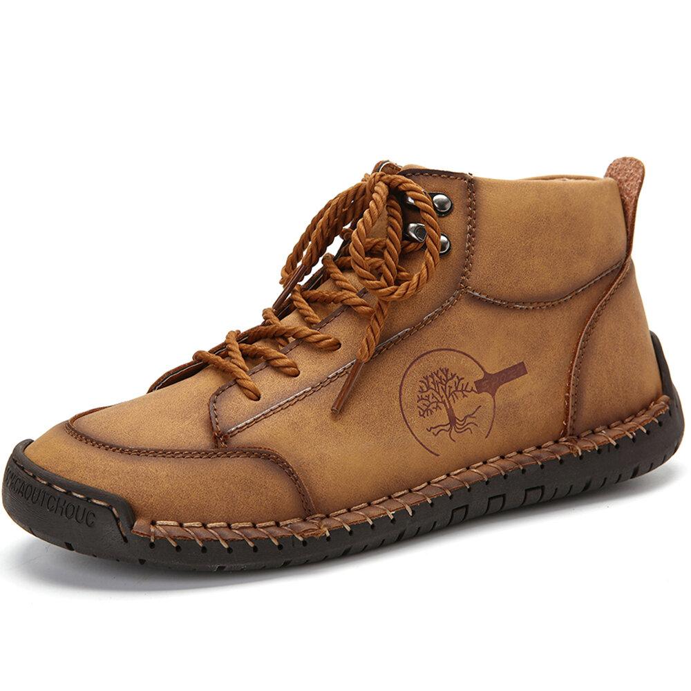 Dacomfy Men Casual High-top Non-slip Leather Boots 