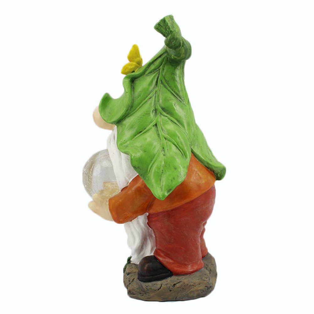 

Solar Powered Dwarf Statue Outdoor Garden Resin Elf Sculpture Decoration, 501 Original