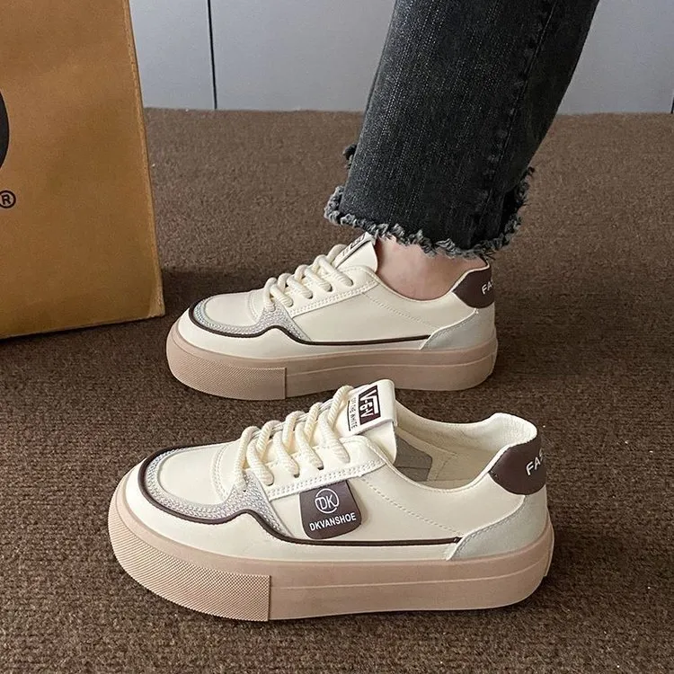 Churchf Churchf Spring, Summer, Autumn And Winter Season New Women's Shoes Students Low Top Round Head Small White Shoes