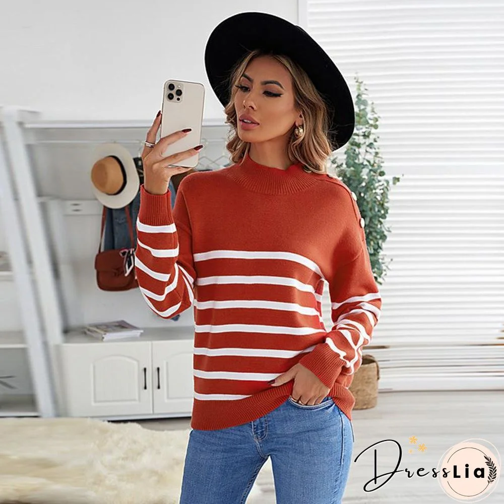 Round Neck Striped Sweater