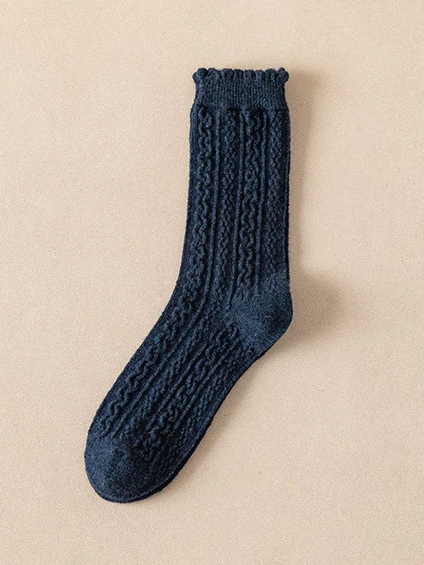 Wool Casual Solid Color Socks Accessories