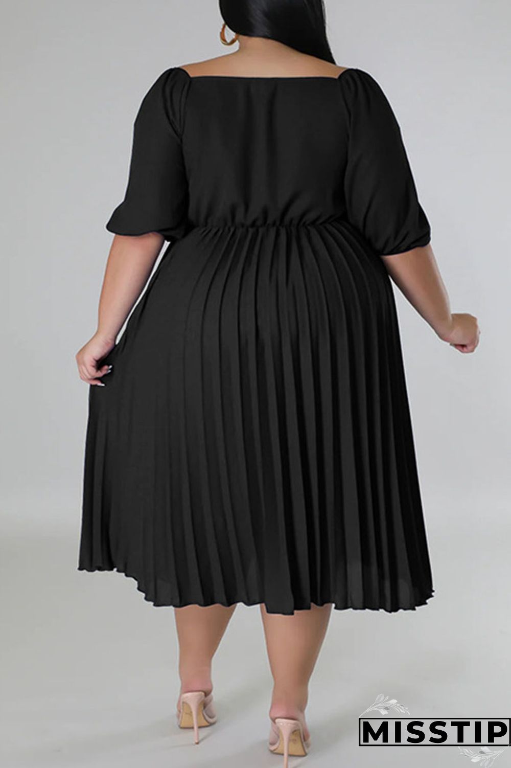White Casual Solid Patchwork Fold V Neck Straight Plus Size Dresses