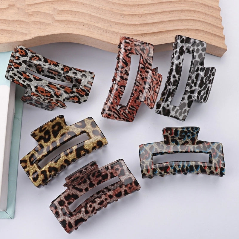 Minimalist Leopard Acetic Acid Sheets Hair Claws 1 Piece