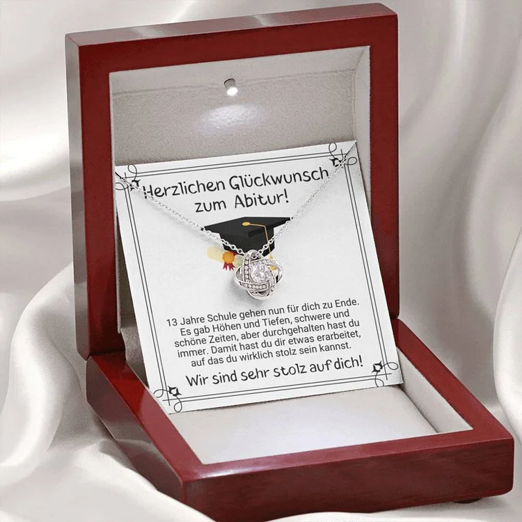 925 Sterling Silber Halskette- An Meine Tochter Herzlichen Glückwunsch zum Abitur-Geschenk mit Nachrichtenkarte 