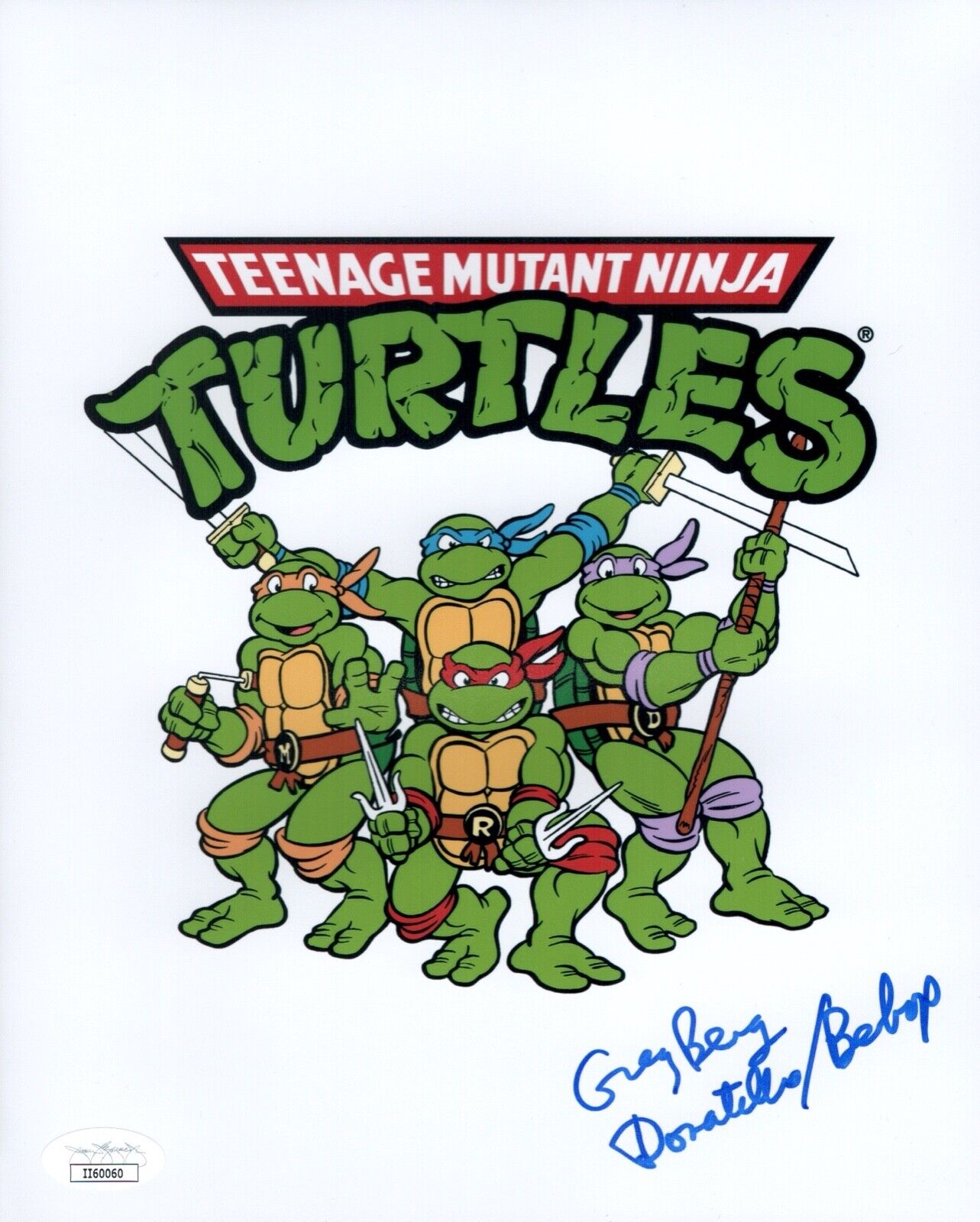 GREG BERG Donatello TEENAGE MUTANT NINJA TURTLES Signed 8x10 Photo Poster painting JSA COA Cert