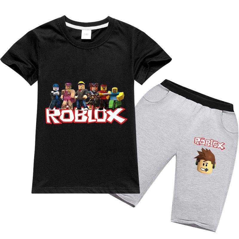 Roblox Kids Print T Shirt Shorts Kids Suit - roblox suit shirt