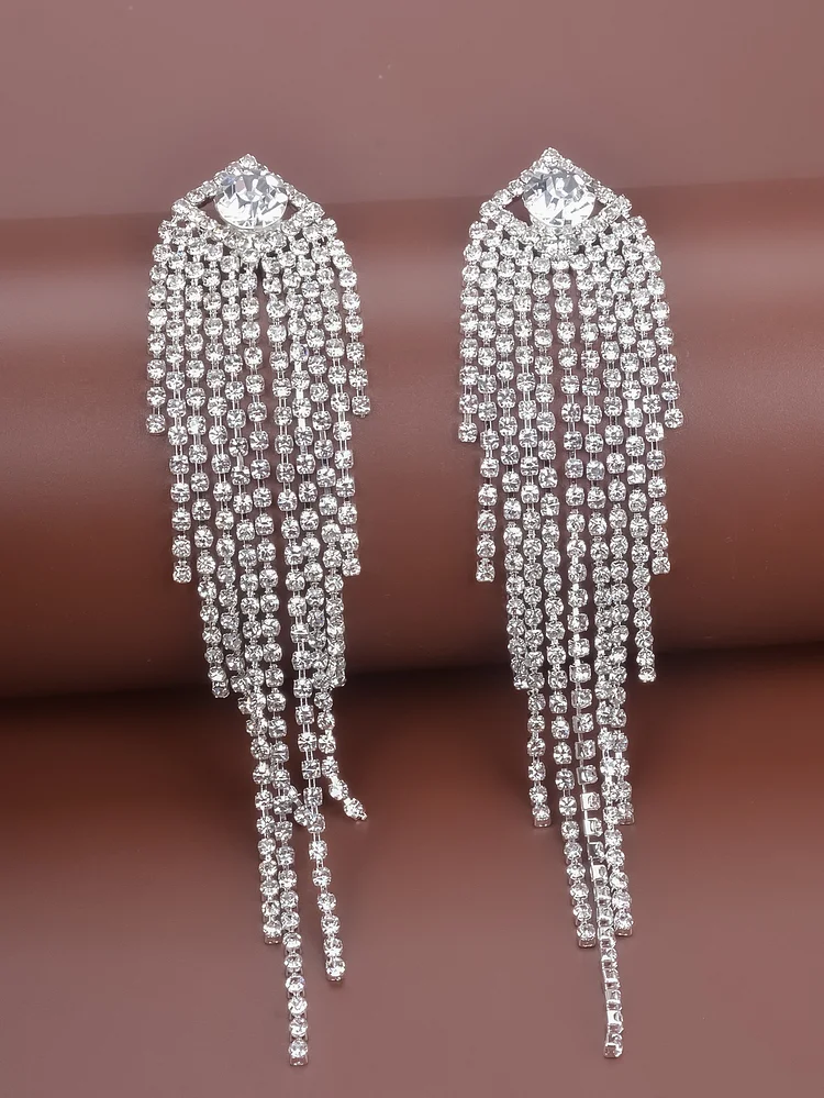 Rhinestone tassels Earrings JW005