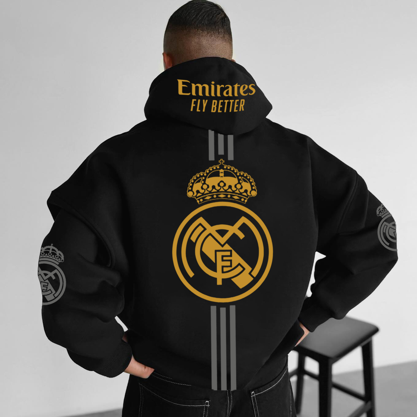 Unisex Football Team Logo Print Jersey Casual Oversized Hoodie / TECHWEAR CLUB / Techwear