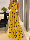 Halterneck Polka Dot Maxi Dress