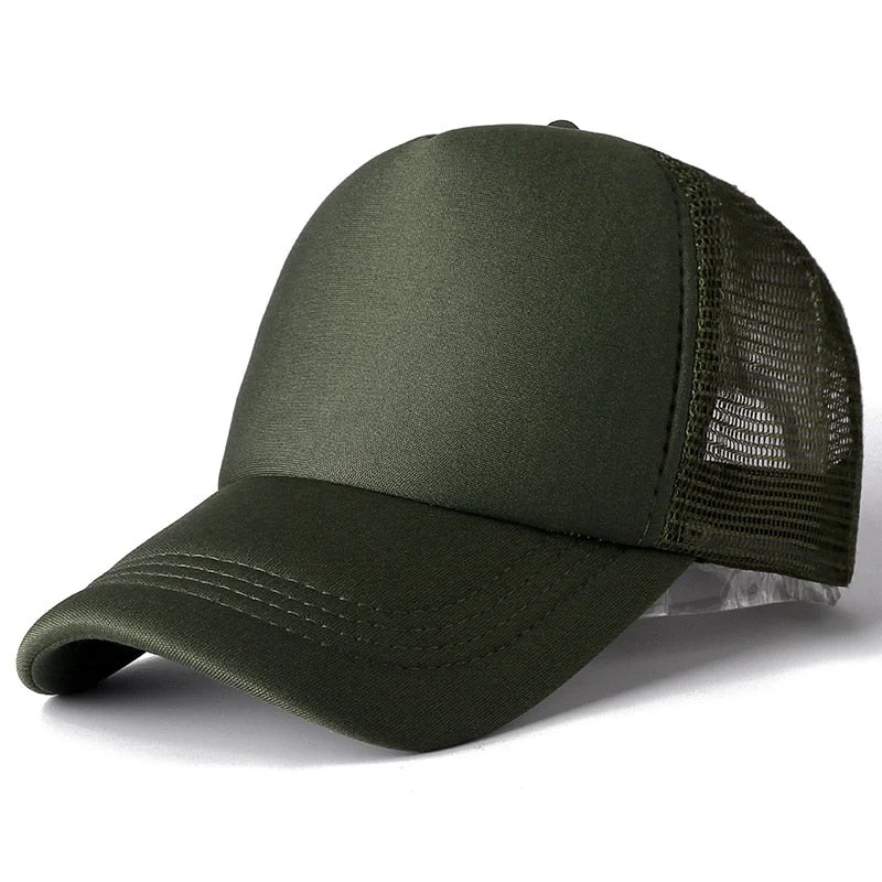 Inongge 1 PCS Unisex Cap Casual Plain Mesh Baseball Cap Adjustable Snapback Hats For Women Men Hip Hop Trucker Cap Streetwear Dad Hat