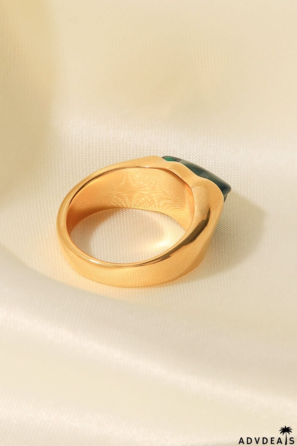 Inlaid Natural Stone Stainless Steel Ring